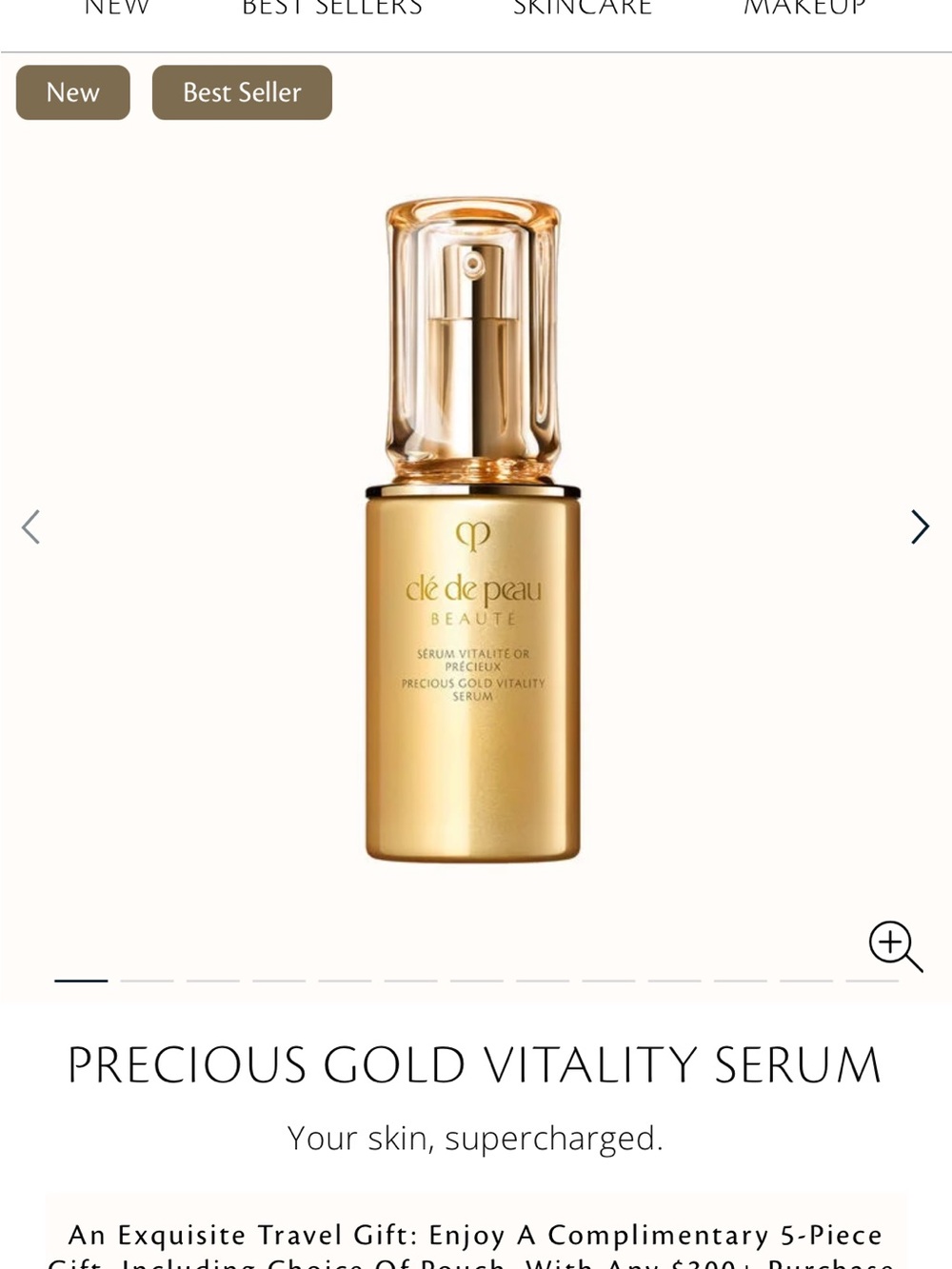 NWT CLE DE PEAU best selling Precious Gold Vitality Serum — Gold